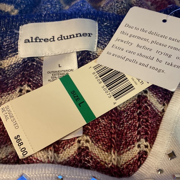 Alfred Dunner Colorful Autumn Harvest Mock 2-piece Sweater 3/4 Sleeve Large NWT - Picture 8 of 8